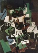 Juan Gris Fruit dish pipo and newspaper oil painting picture wholesale